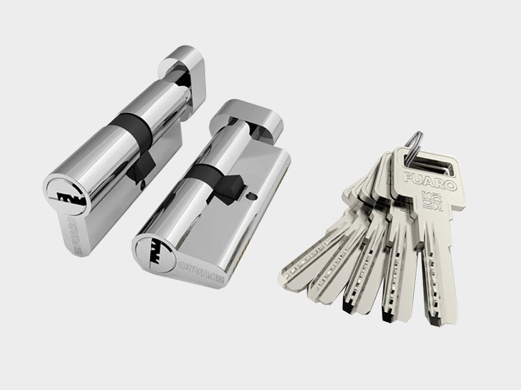 Цилиндровый механизм из алюминия «ключ-вертушка» с 5 ключами в комплекте Абакан